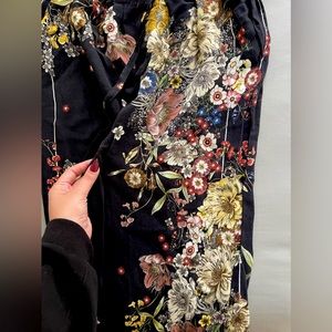 Highrise pants, floral, Zara, L size